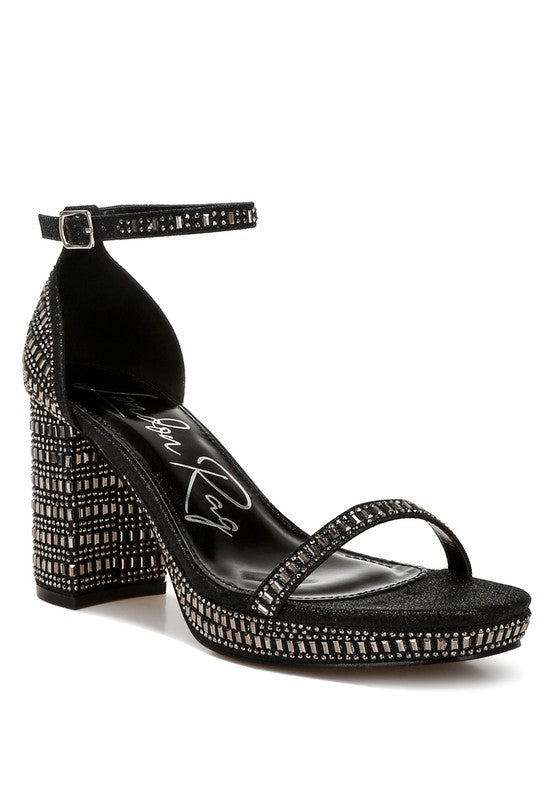 Rhinestones Ankle Strap Sandals