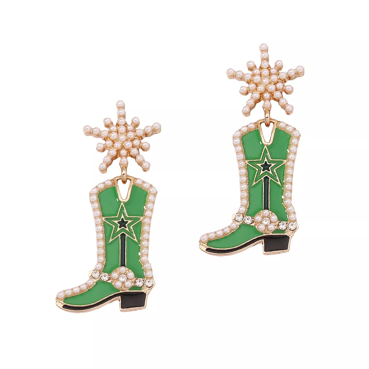 Cowgirl Boot Dangle Earrings in Light Blue - women's dangle earrings