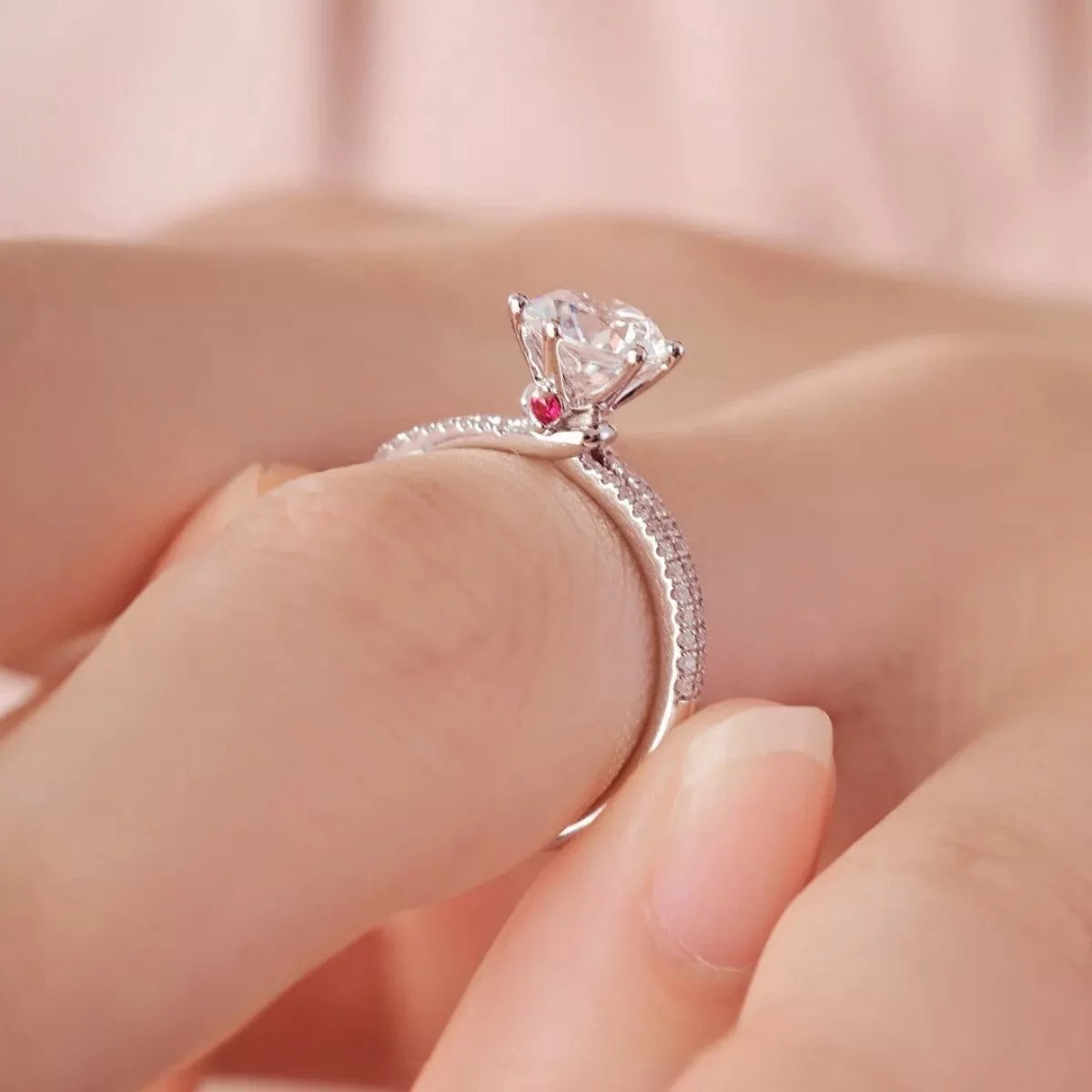 1 Carat Sterling Silver Moissanite Ring in Silver - women's ring