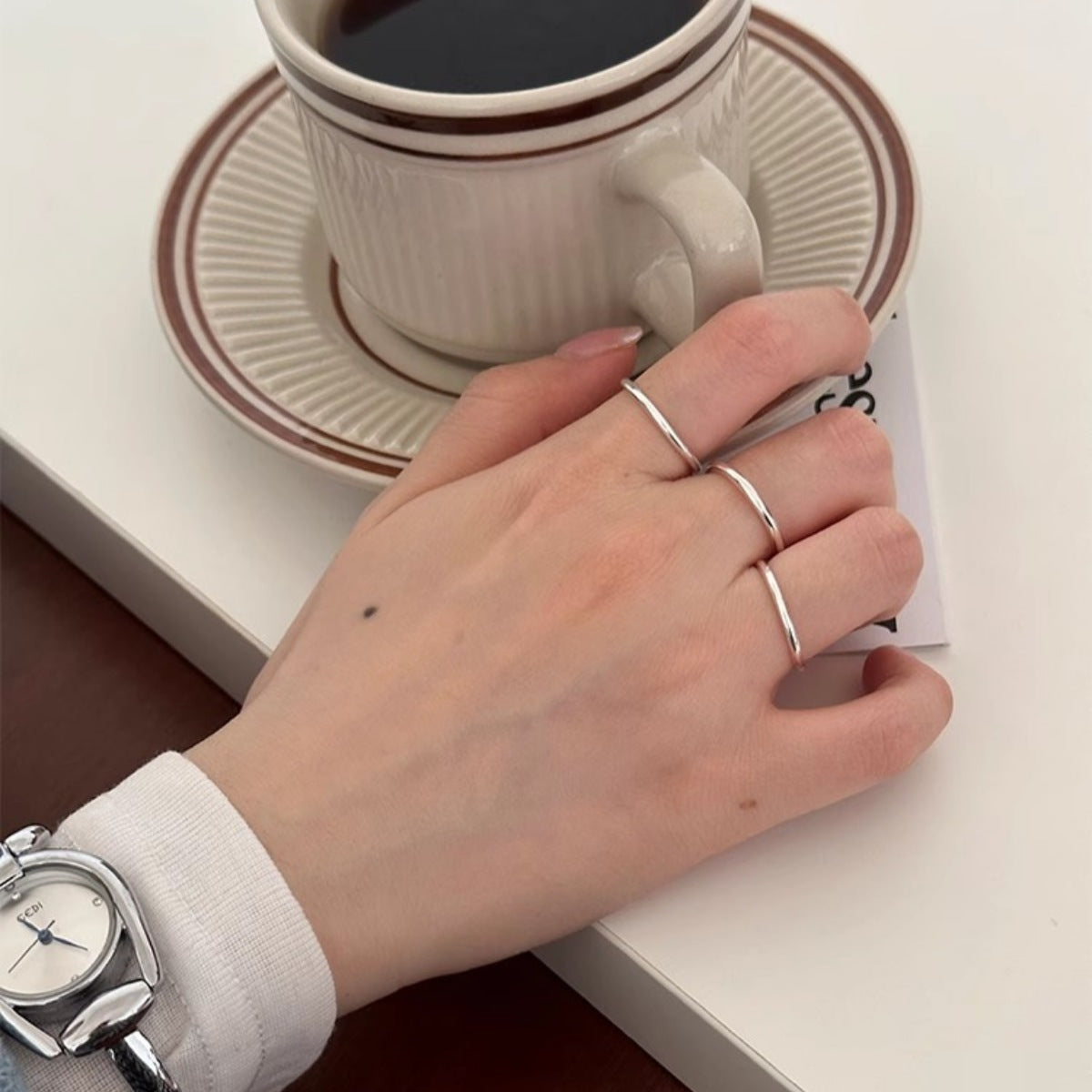 Sterling Silver Open Ring - alternate ring view