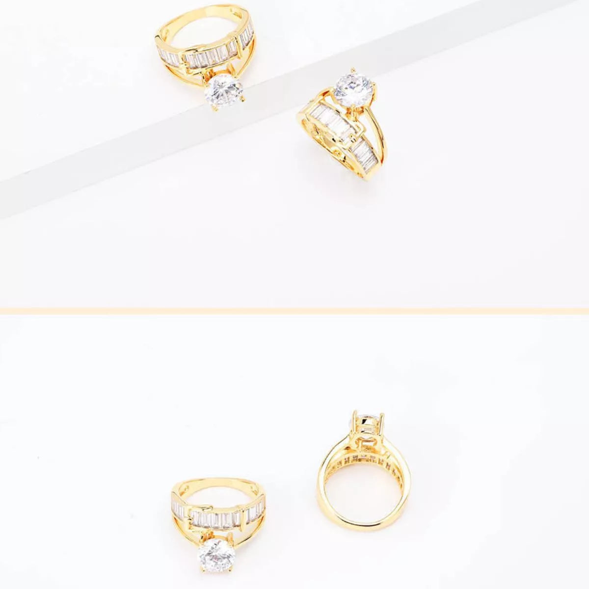 18K Gold-Plated Zircon Ring in Gold - women's ring