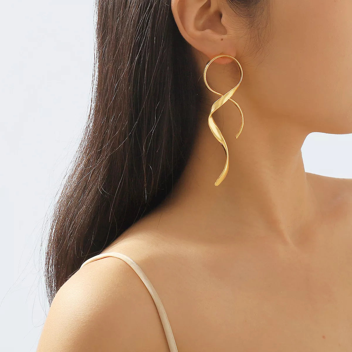 Alloy Spiral Drop Earrings in Silver - women's drop earrings
