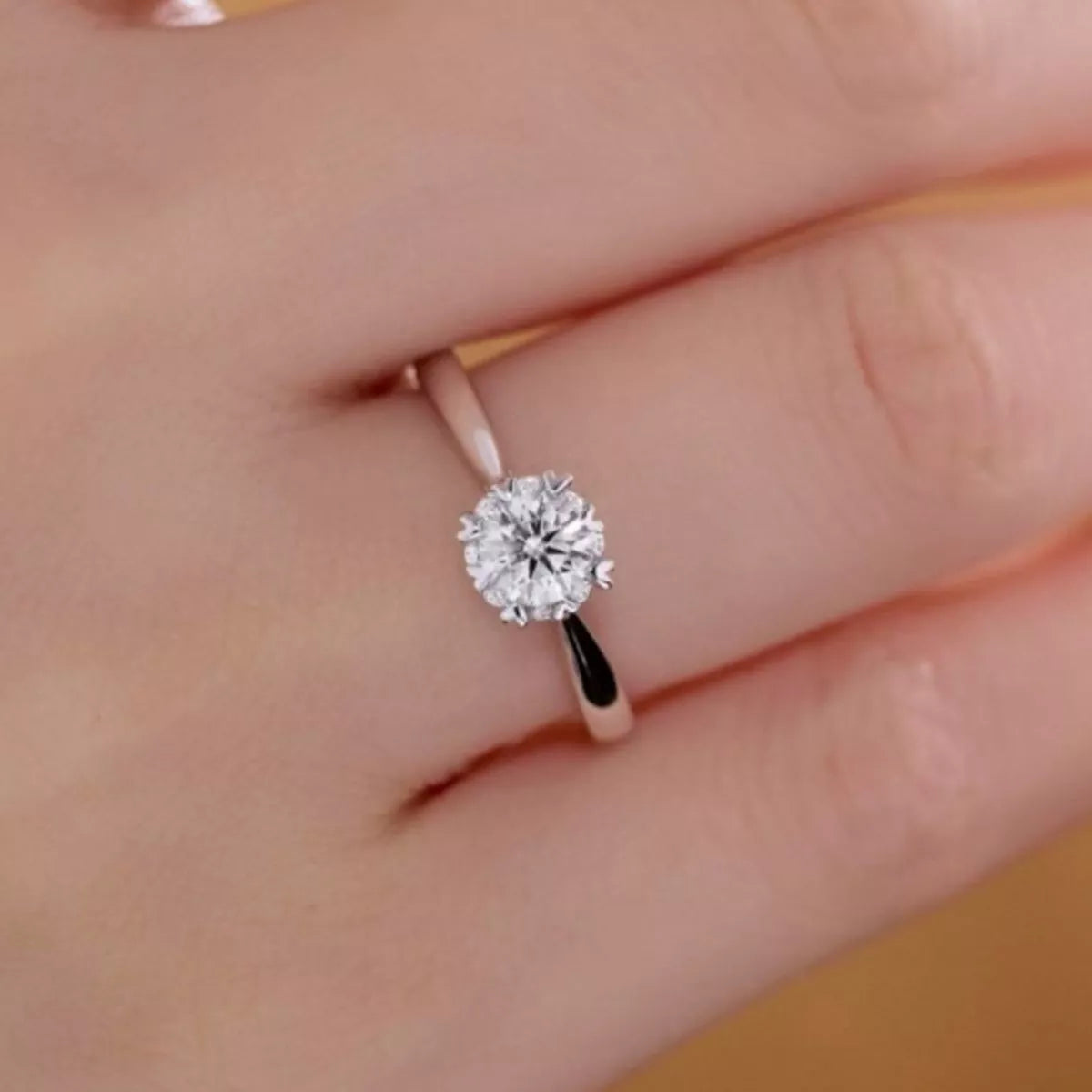 Sterling Silver Moissanite Ring - alternate ring view