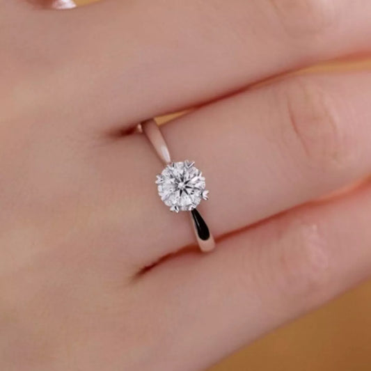 Sterling Silver Moissanite Ring - alternate ring view