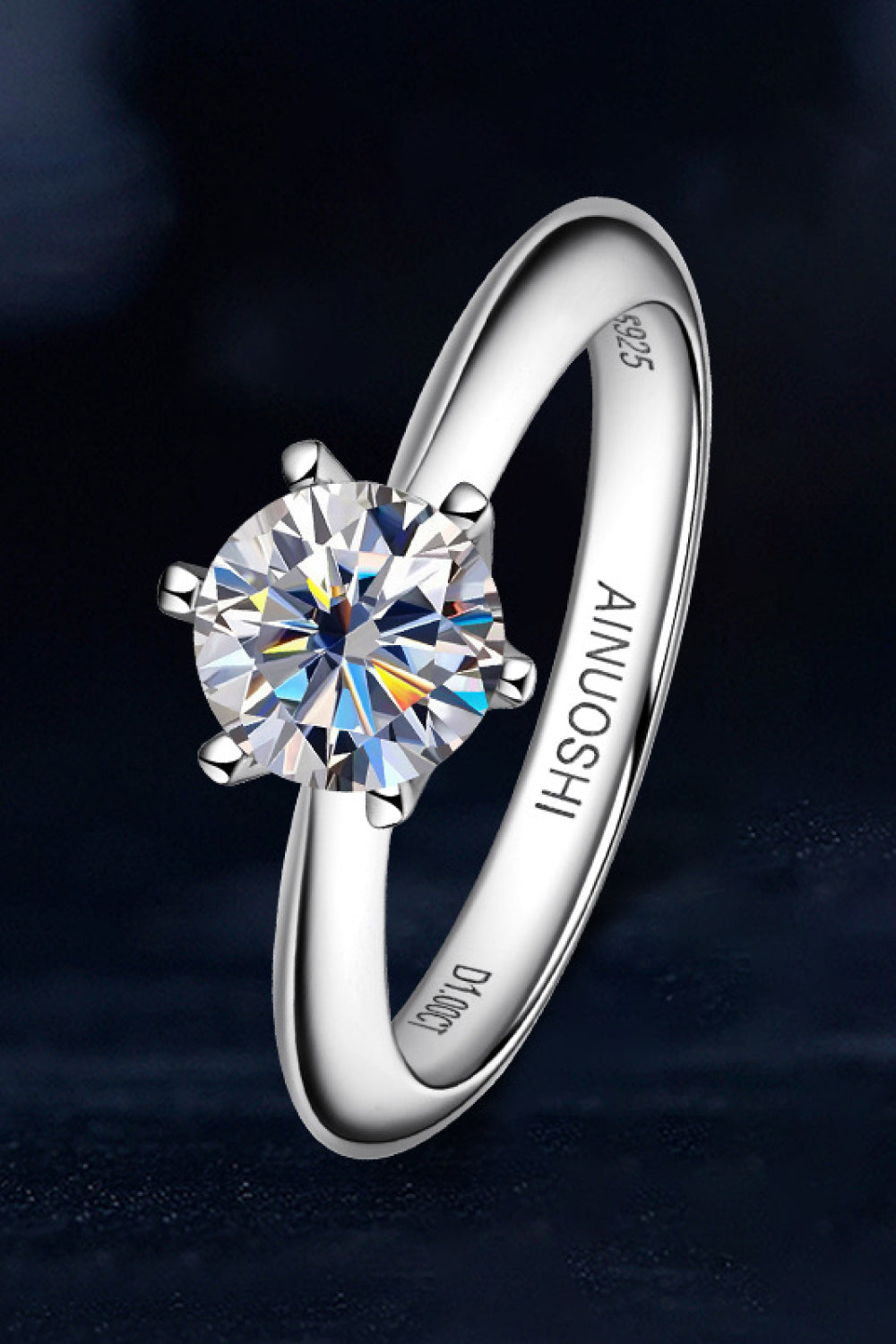 Wonderful Life 1 Carat Moissanite Platinum-Plated Ring in Silver - women's ring