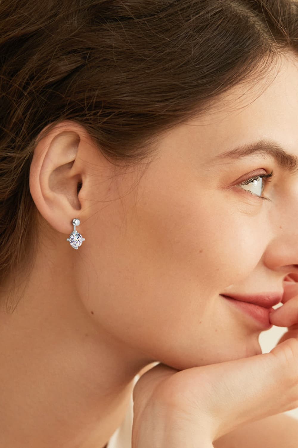 Adored 4 Carat Moissanite Drop Earrings - alternate earring view