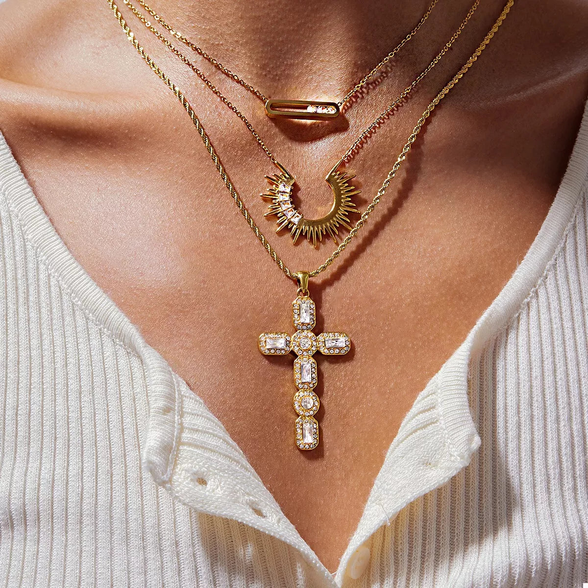 18K Gold-Plated Pendant Necklace - alternate necklace view