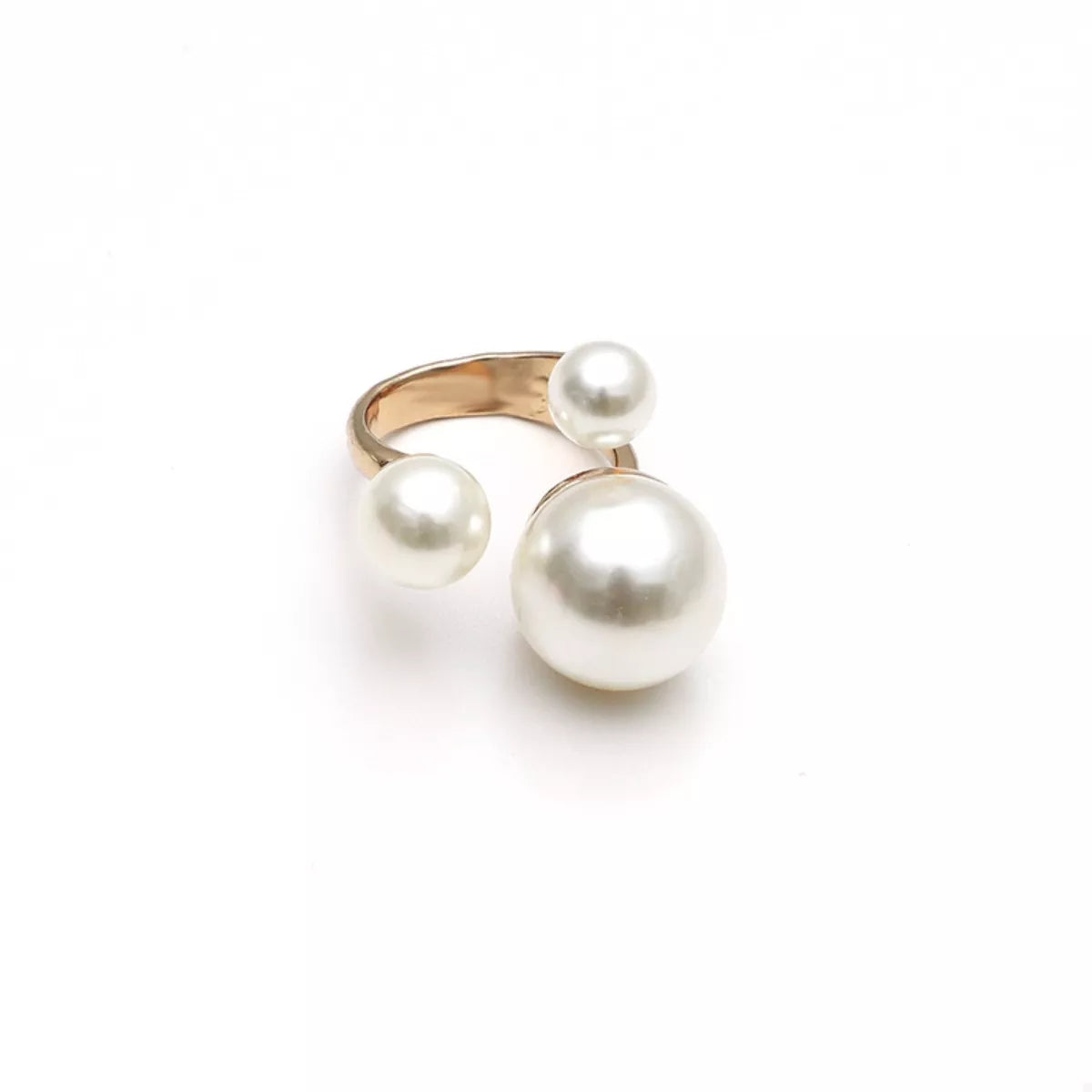 18K Gold-Plated Pearl Open Ring - alternate ring view