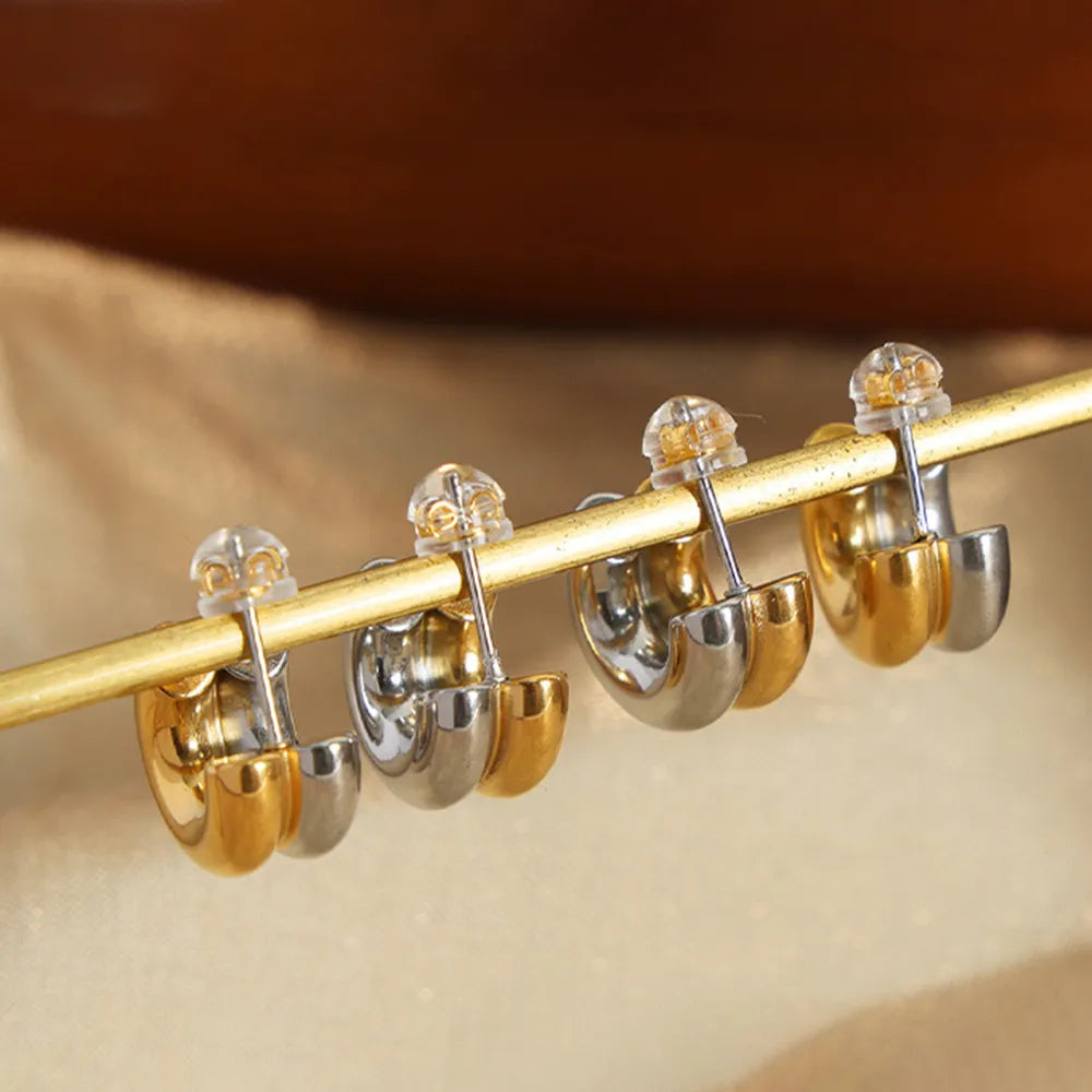 18K Gold-Plated C-Hoop Earrings - alternate earring view