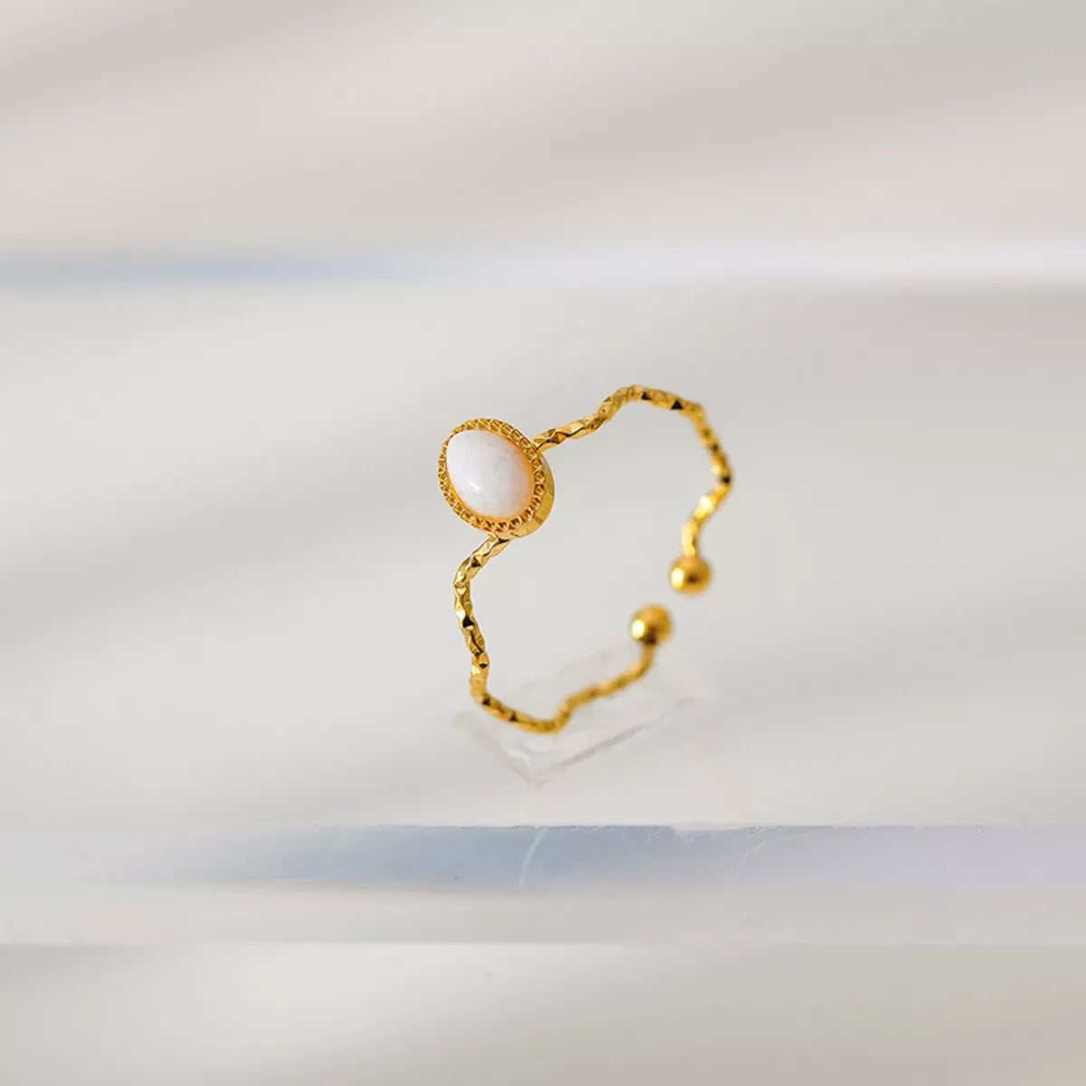 18K Gold-Plated Wave Open Ring - alternate ring view