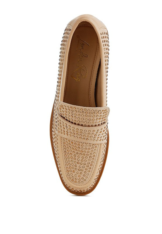 Rhinestones Embellished Loafers