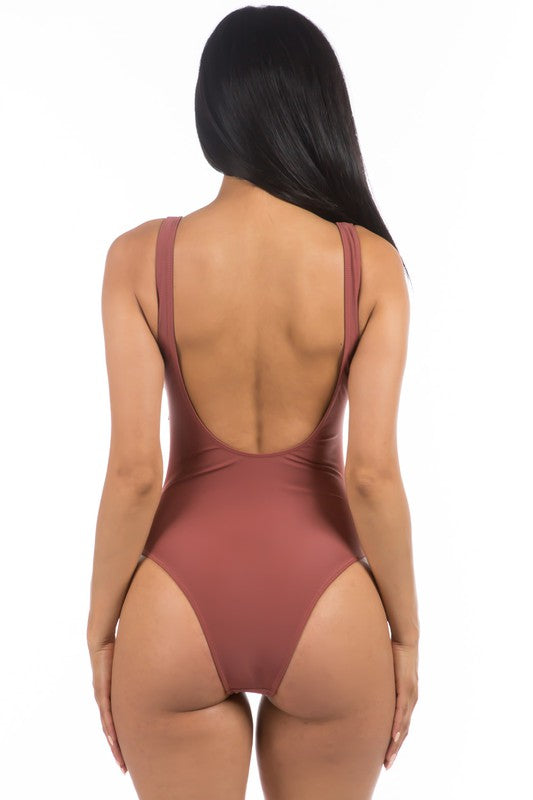 Scoop-Back One-Piece Swimsuit