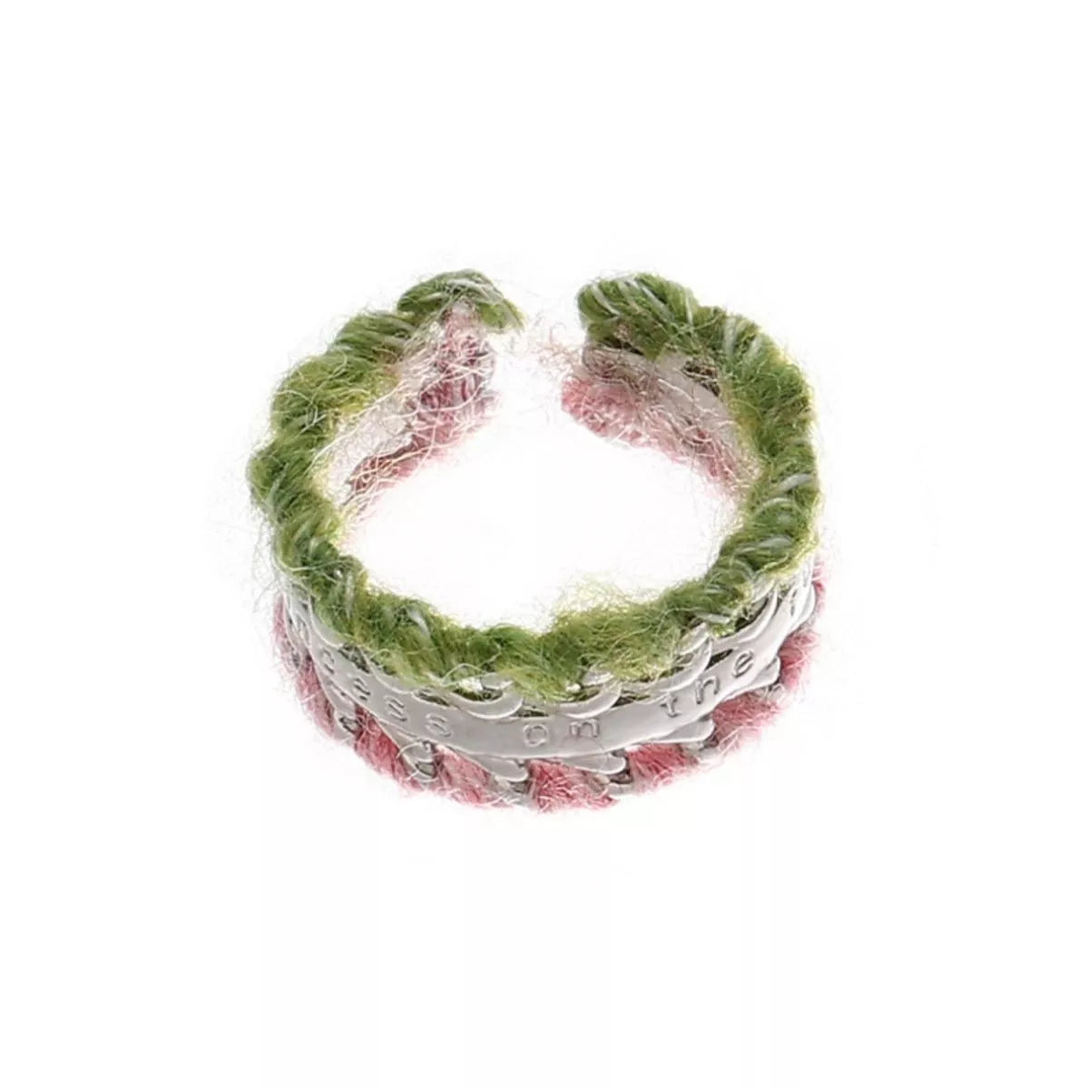 Brass Yarn-Wrapped Open Ring - alternate ring view