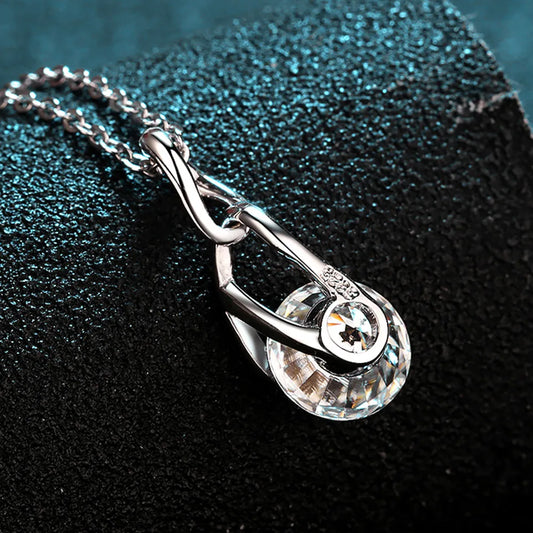 2 Carat Moissanite Sterling Silver Necklace - alternate necklace view
