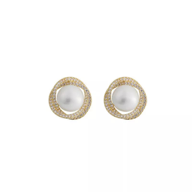 Pearl Stud Earrings - alternate earring view
