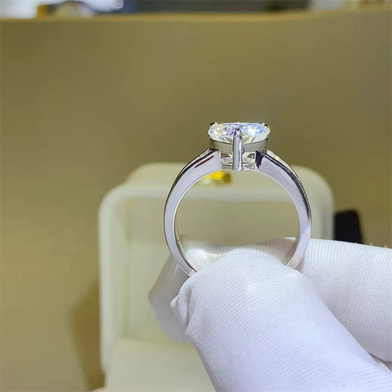3 Carat Moissanite Sterling Silver Ring in Silver - women's ring