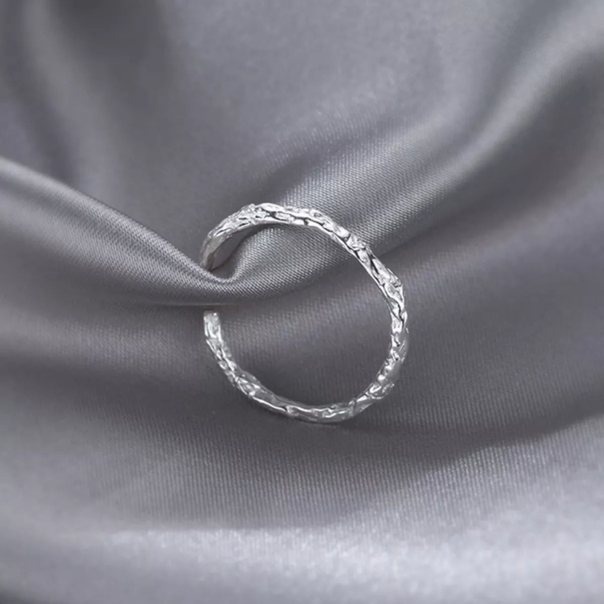 Sterling Silver Textured Open Ring - alternate ring view