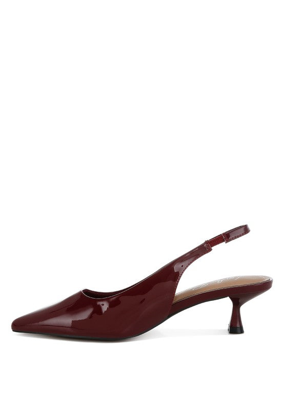 Kitten Heel Slingback Sandals