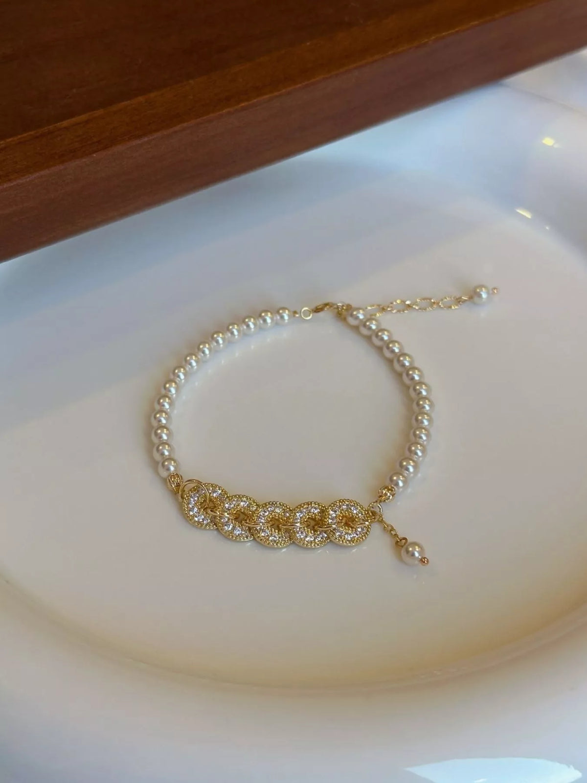18K Gold-Plated Pearl Coin Bracelet - alternate jewelry view