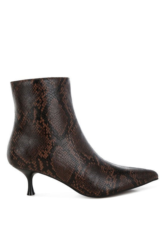 Print Kitten Heel Boots