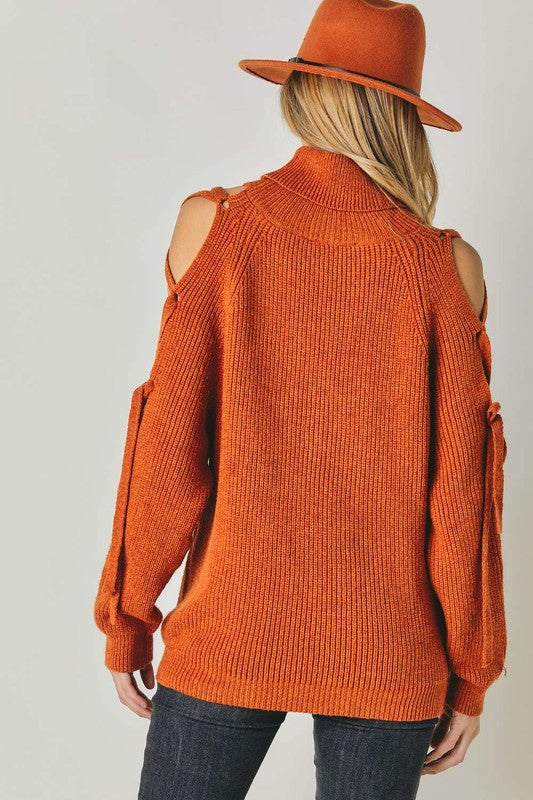 Turtleneck Cutout Sweater