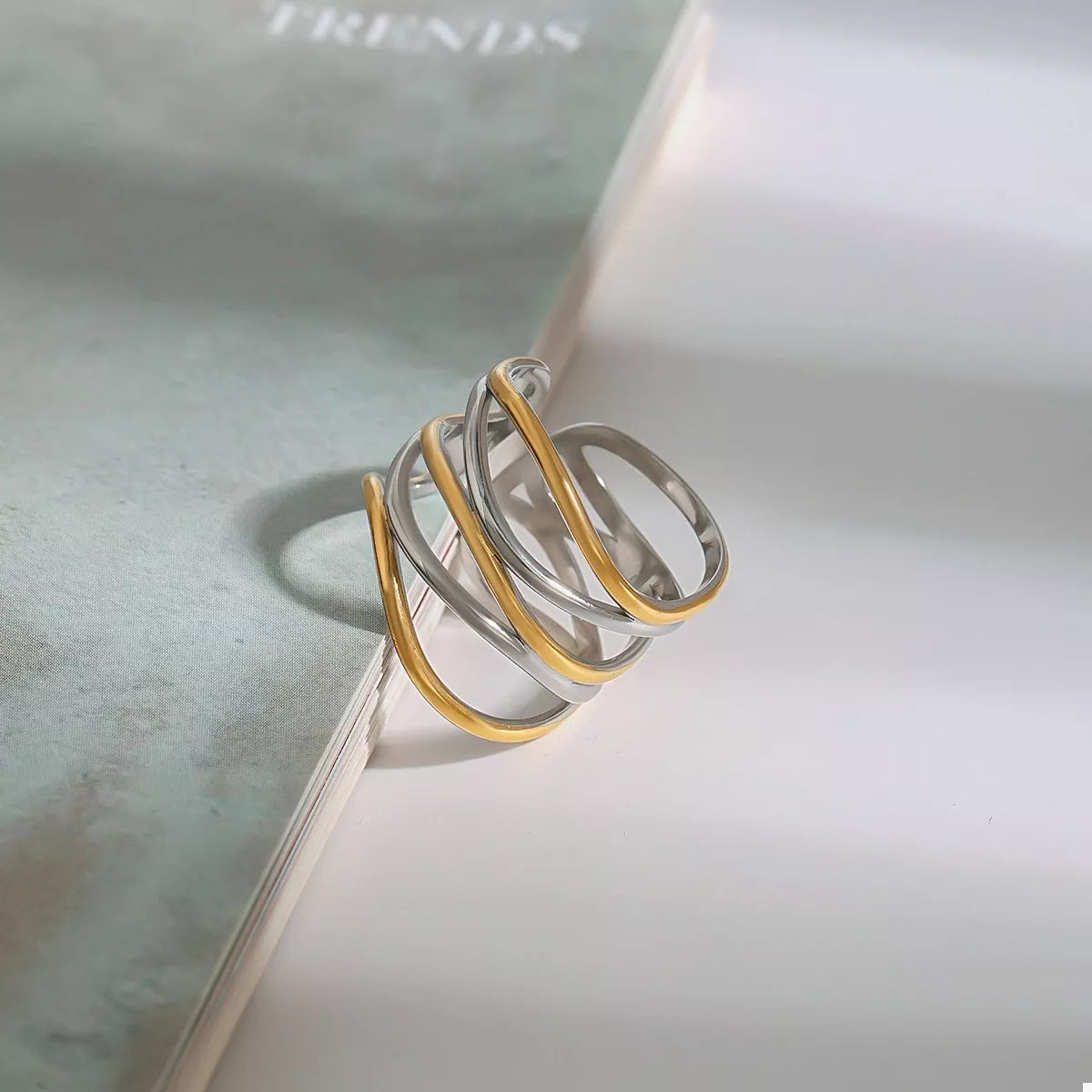 Two-Tone Open Ring - alternate ring view