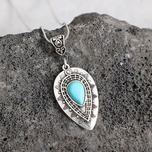 Geometric Alloy Pendant Necklace - alternate necklace view