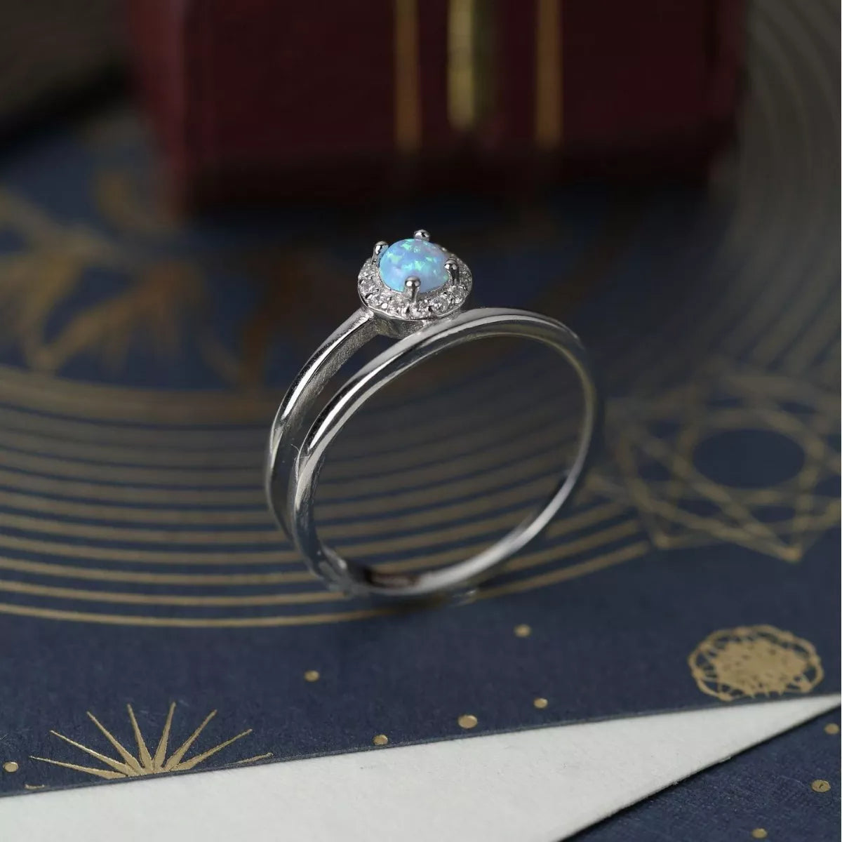 Sterling Silver Opal Ring in Silver - women's ring
