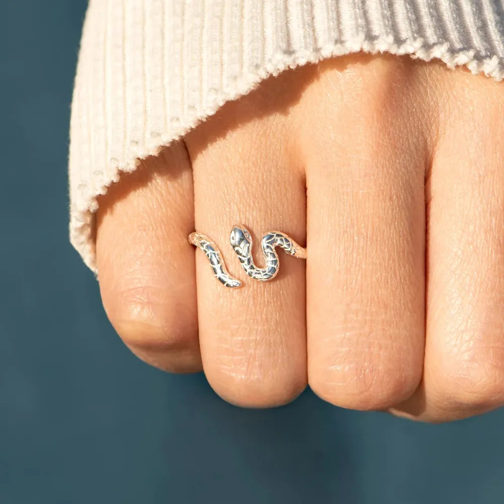 Sterling Silver Snake Ring in Silver - women's ring