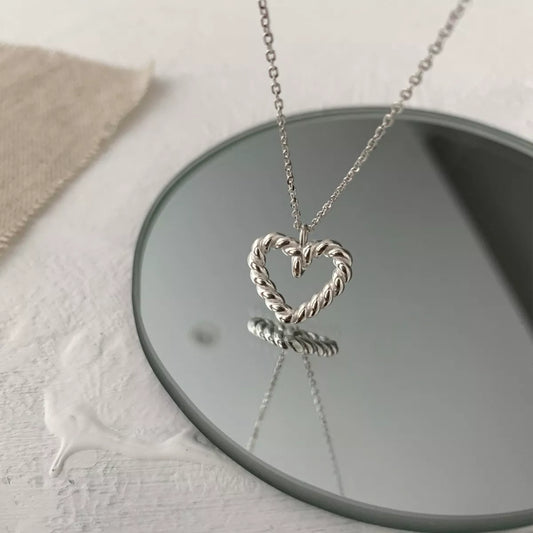 Sterling Silver Heart Necklace - alternate necklace view