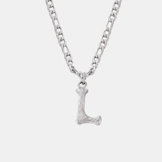 Titanium Steel Letter Pendant Necklace in Style L - women's pendant necklace
