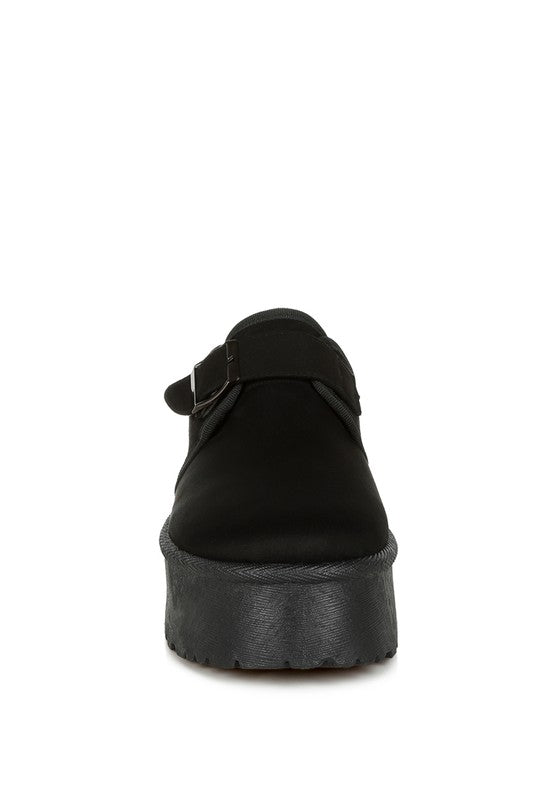 Buckle Strap Fur Slippers