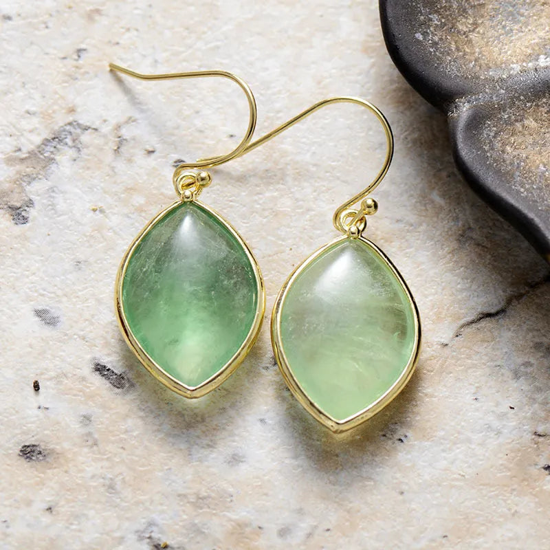 Copper Stone Teardrop Earrings - alternate earring view
