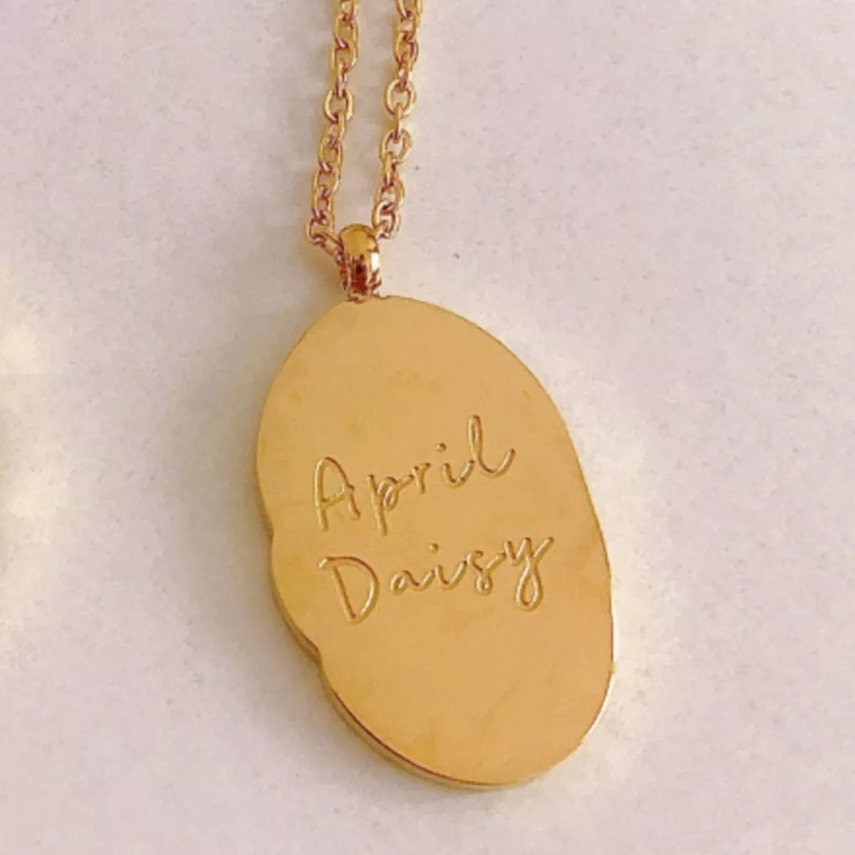 18K Gold-Plated Engraved Pendant Necklace - alternate necklace view