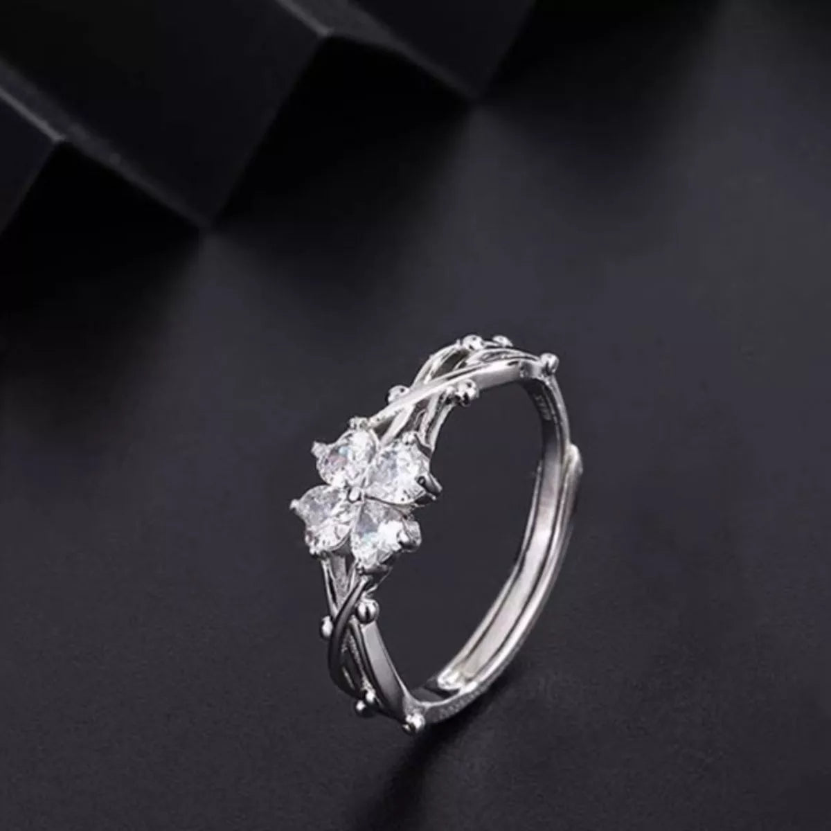 Zircon Sterling Silver Ring - alternate ring view