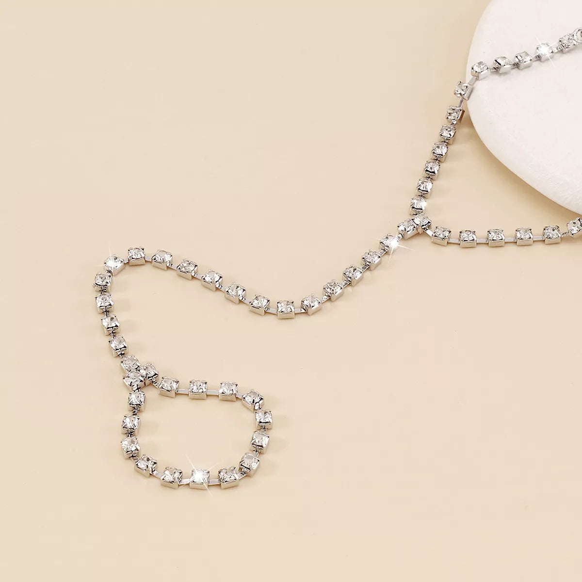 Alloy Rhinestone Bracelet with Ring - alternate jewelry view