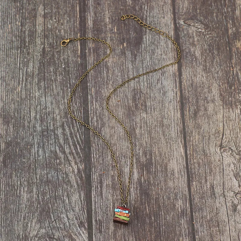 Alloy Books Pendant Necklace - alternate necklace view