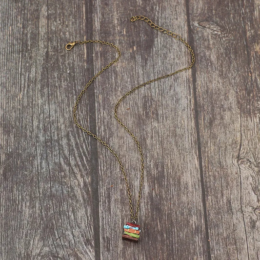 Alloy Books Pendant Necklace - alternate necklace view