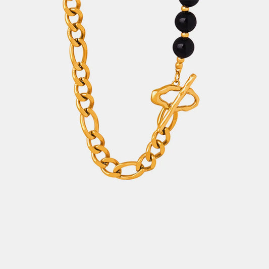 Bead Detail Chunky Chain Necklace in Gold - women's chain necklace