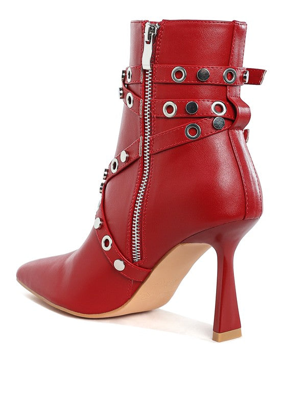 Eyelets Harness Ankle Boots