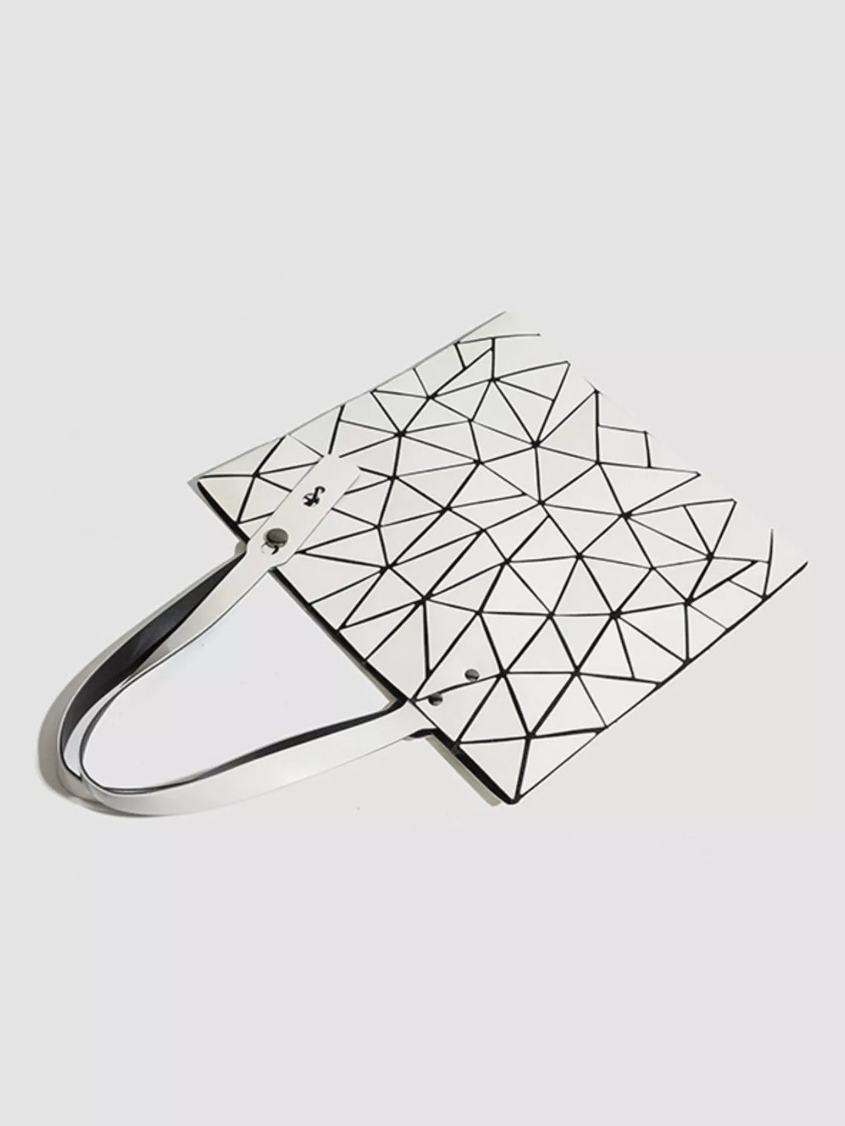 Geometric Glossy Paneled Handbag - alternate product view