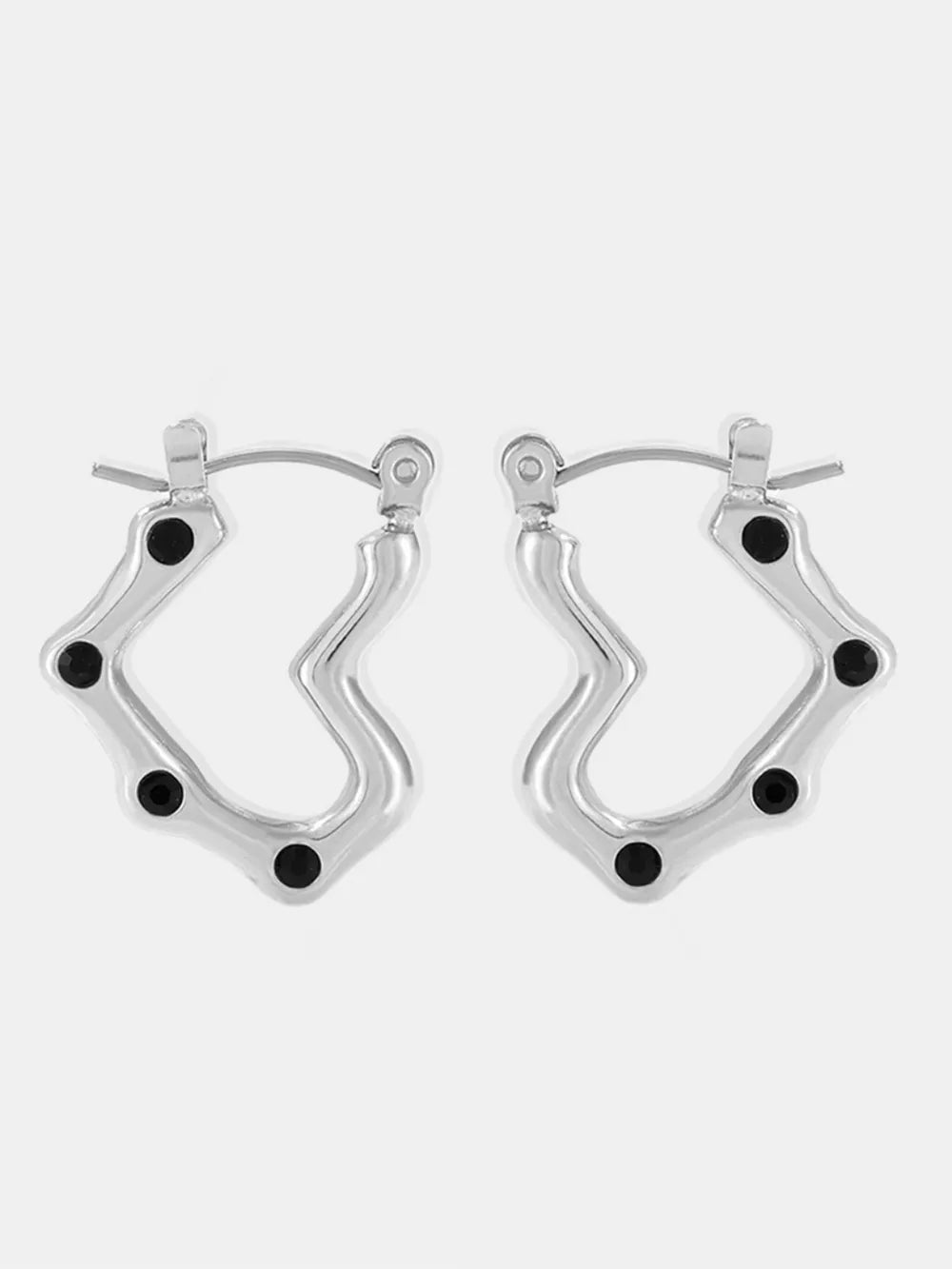 Stainless Steel Heart Earrings - alternate earring view