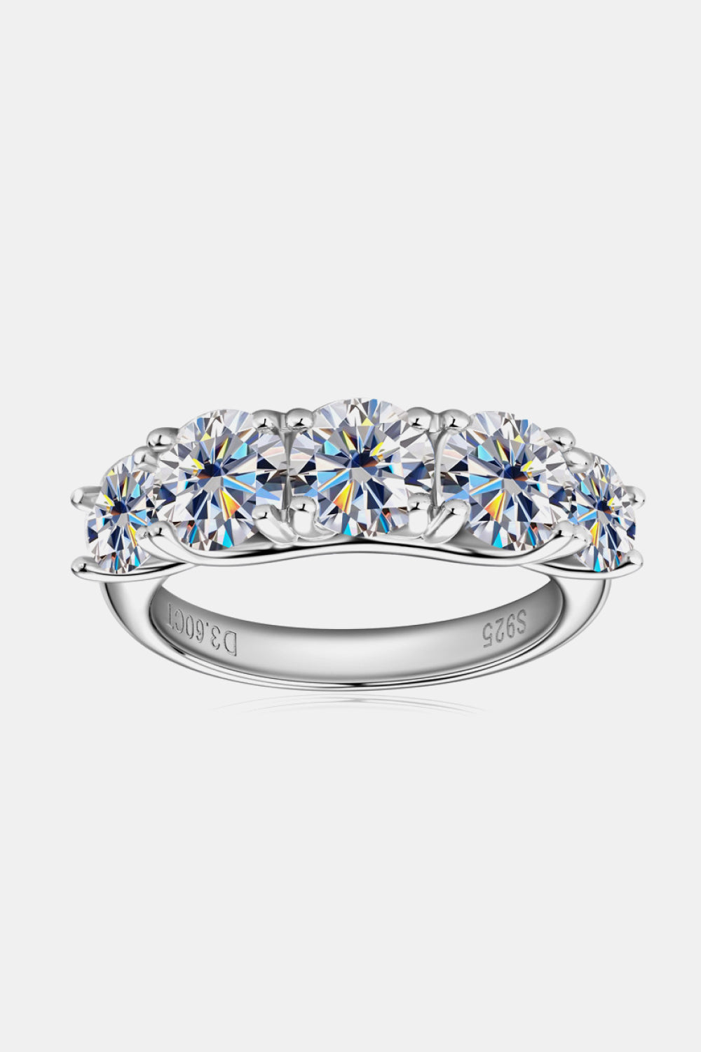 1 Carat Moissanite Sterling Silver Half-Eternity Ring in Silver - women's ring