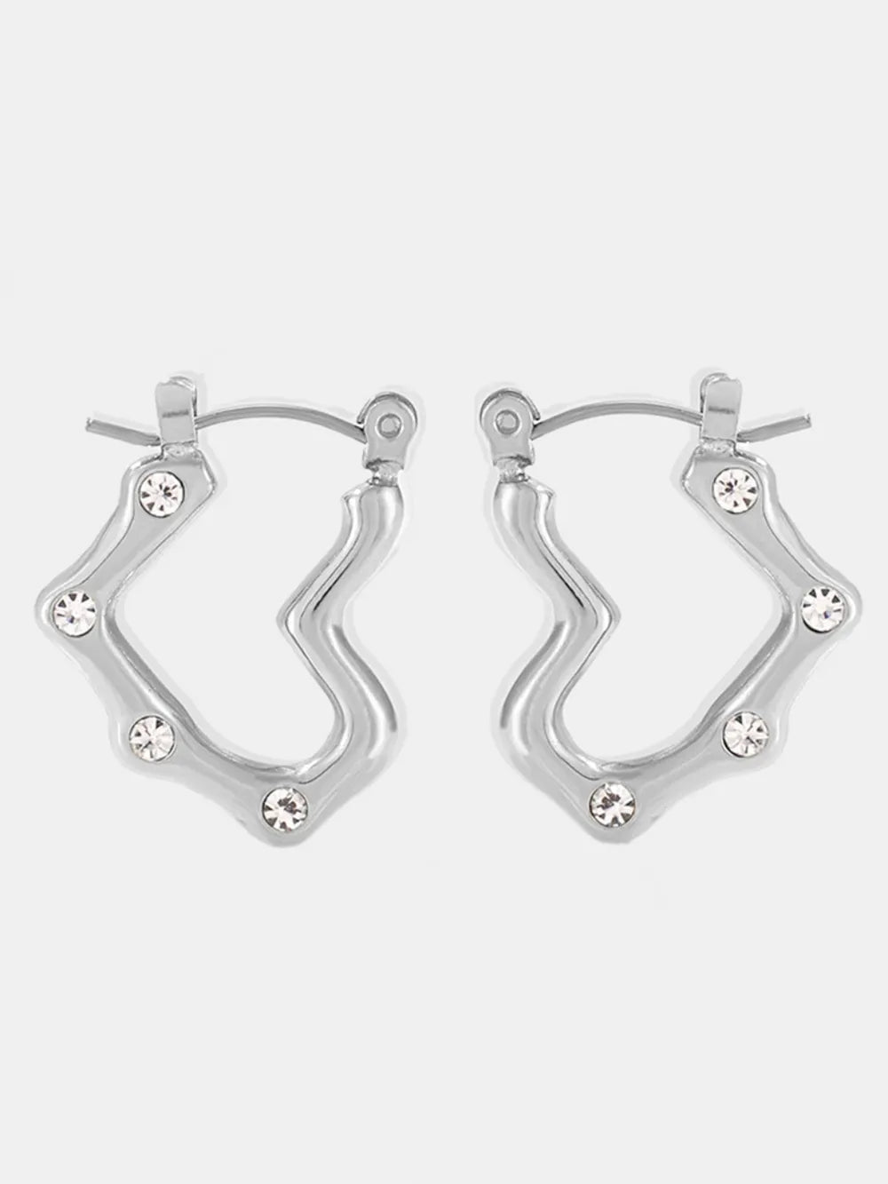 Stainless Steel Heart Earrings - alternate earring view