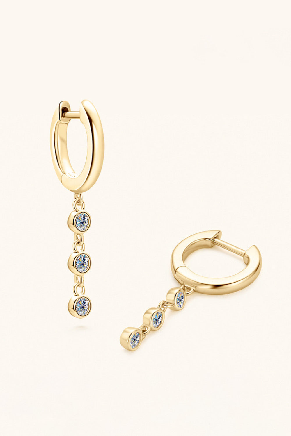 Moissanite Decor Sterling Silver Earrings - alternate earring view