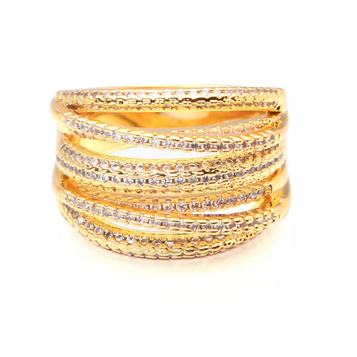 18K Gold-Plated Multi-Row Ring - alternate ring view
