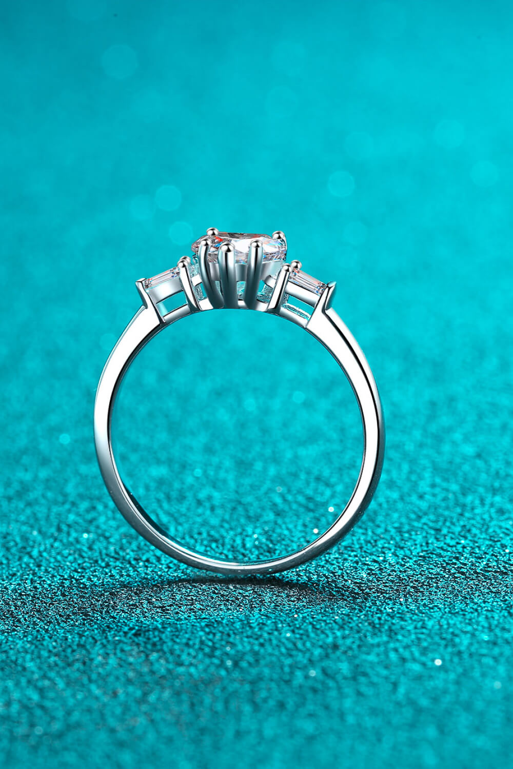 1.2 Carat Moissanite Heart Ring in Silver - women's ring