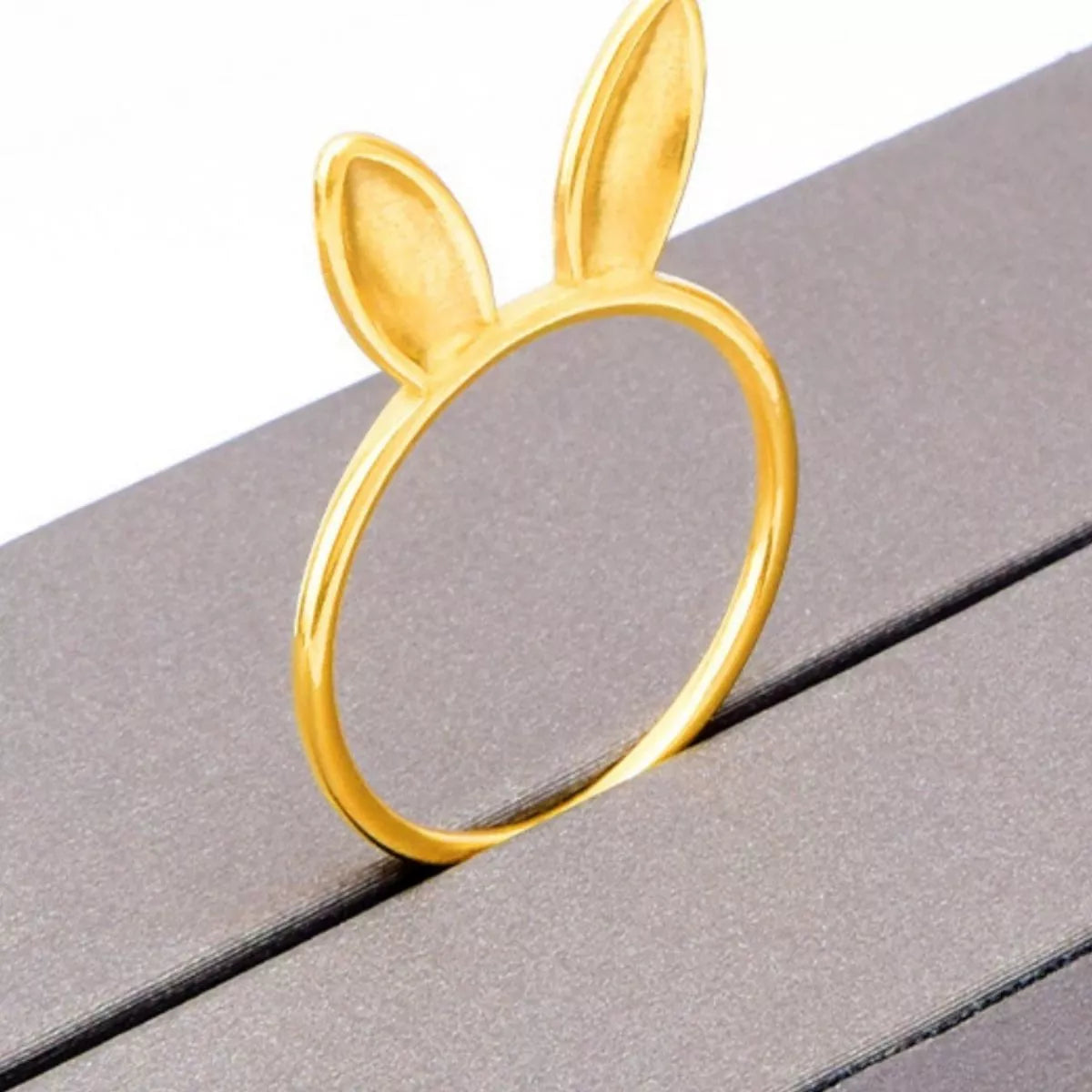 18K Gold-Plated Bunny Ear Ring - alternate ring view