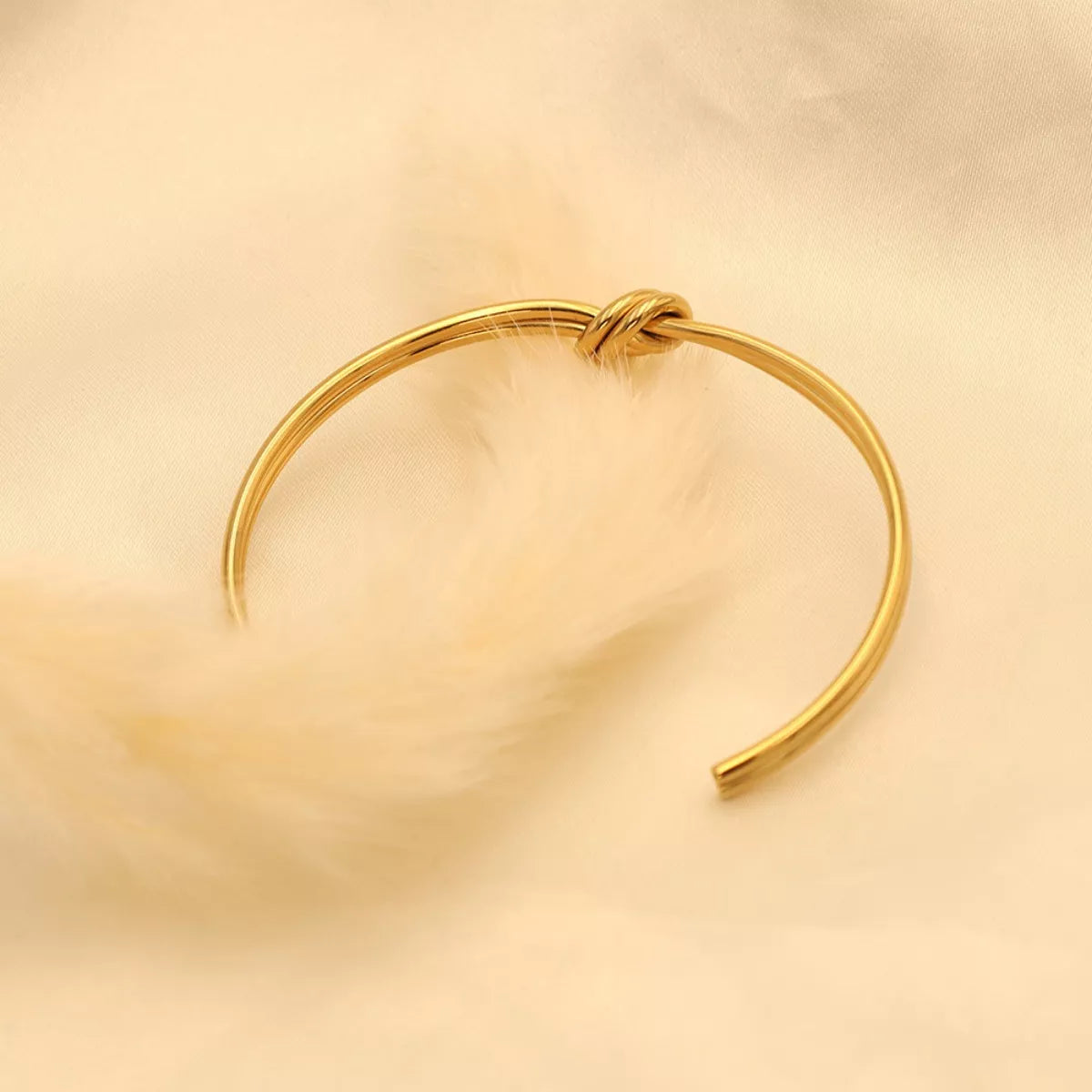 18K Gold-Plated Knot Open Bracelet - alternate jewelry view