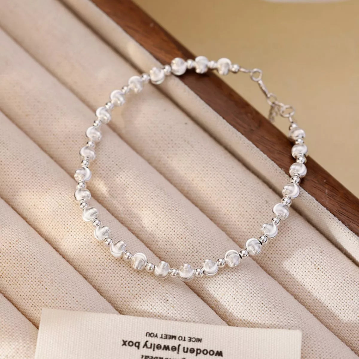 Sterling Silver Beaded Bracelet - alternate jewelry view